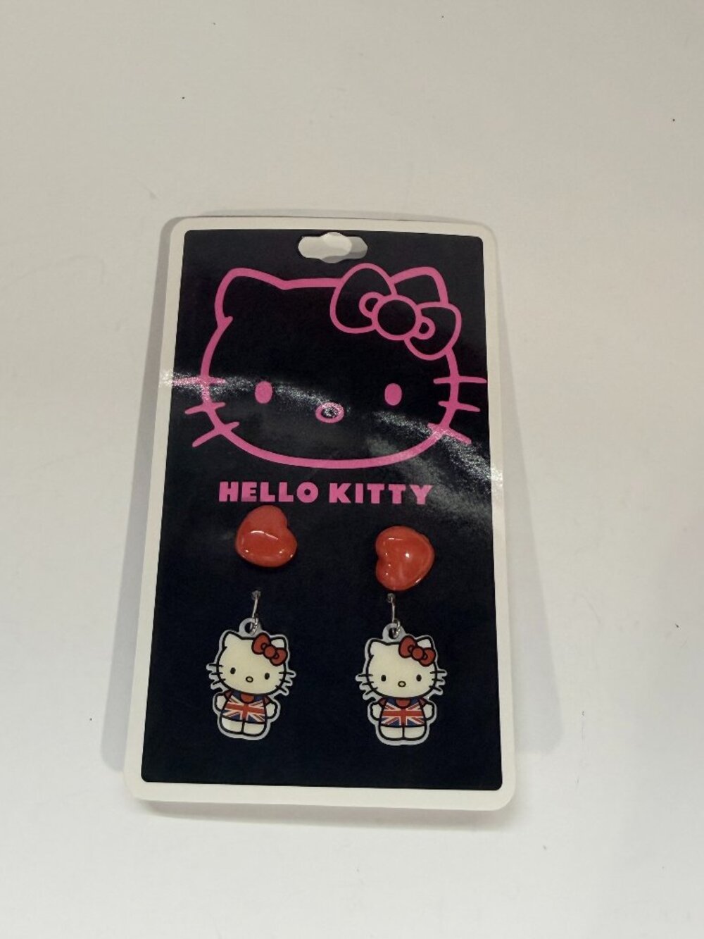 Sanrio Hello Kitty Dangle Chain Earrings British Themed 2012 New
